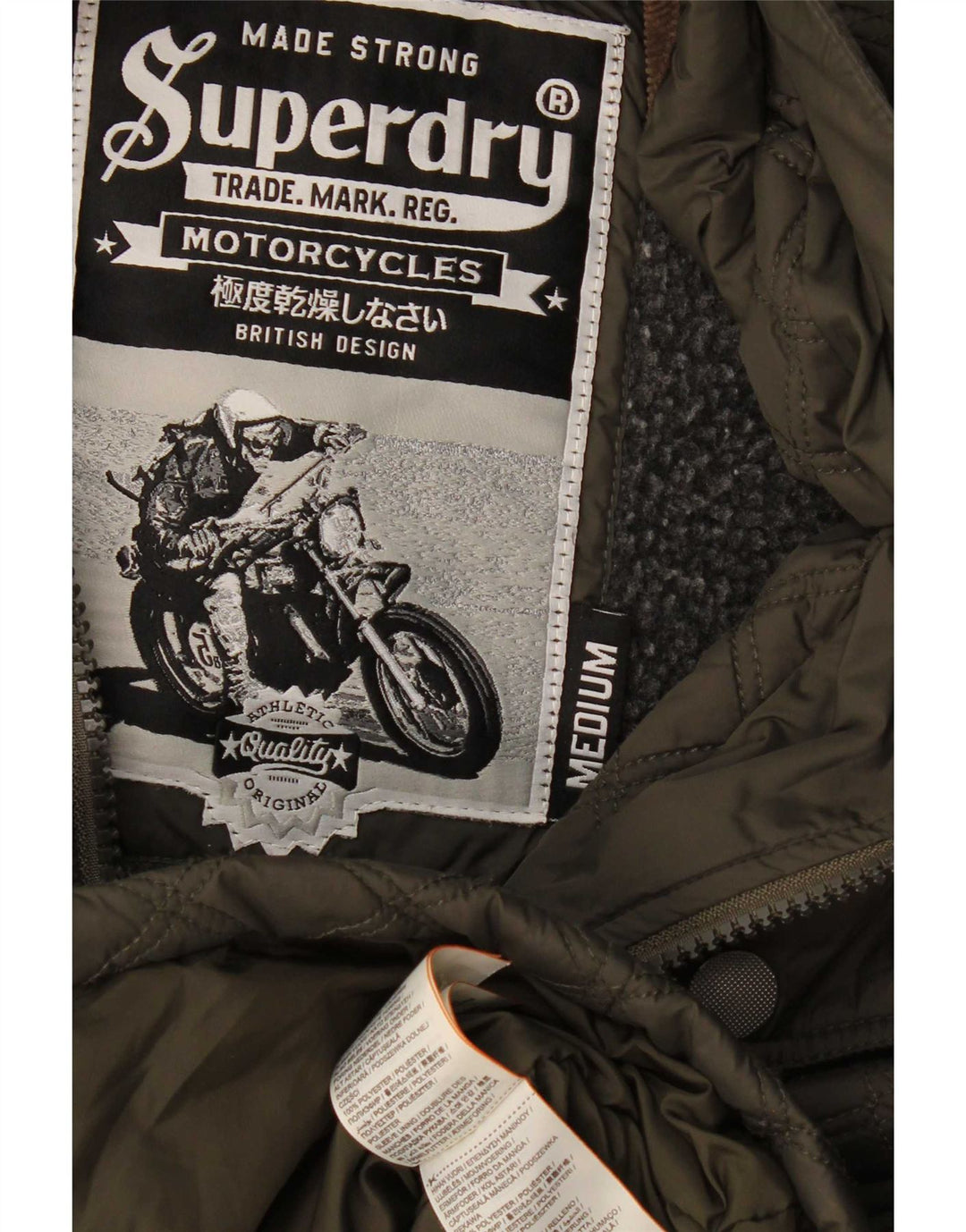 Superdry Veste matelassée pour homme UK 38 Medium Kaki Polyester