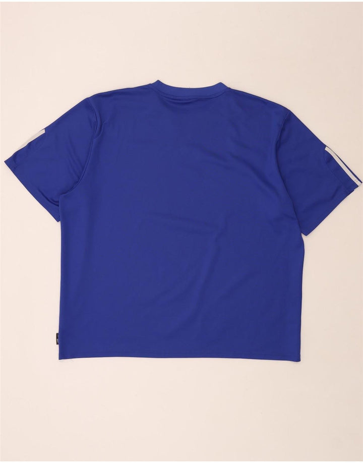 ADIDAS Hommes Climalite T-Shirt Haut 2XL Bleu Polyester