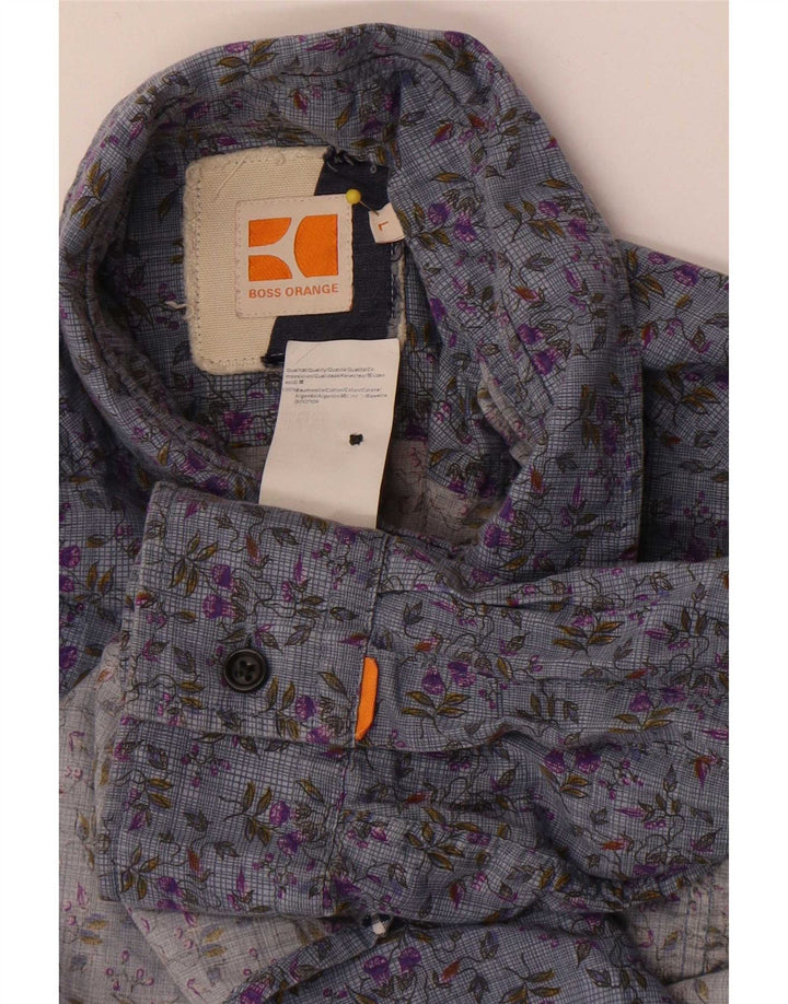 Hugo Boss Chemise Homme Large Bleu Floral Coton