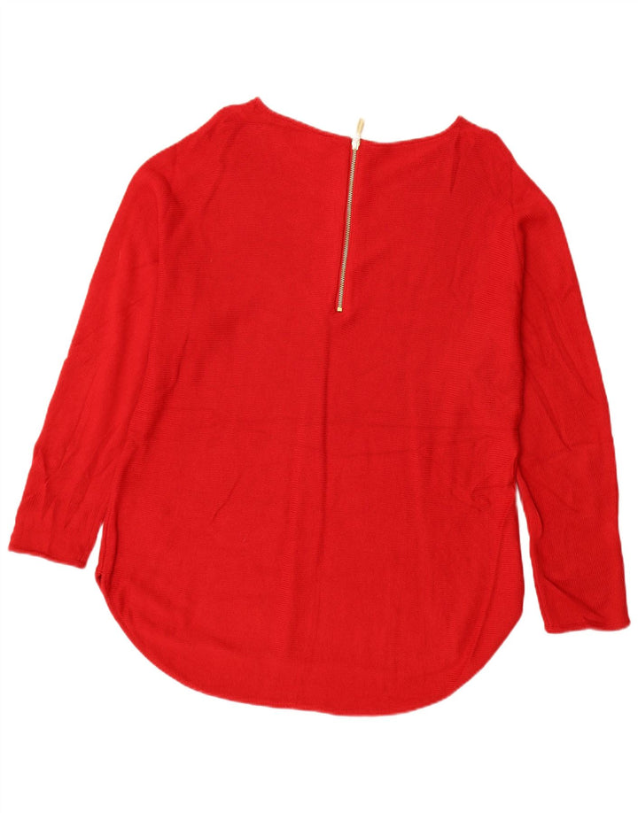 MICHAEL KORS Pull col bateau pour femme UK 16 Grand coton rouge
