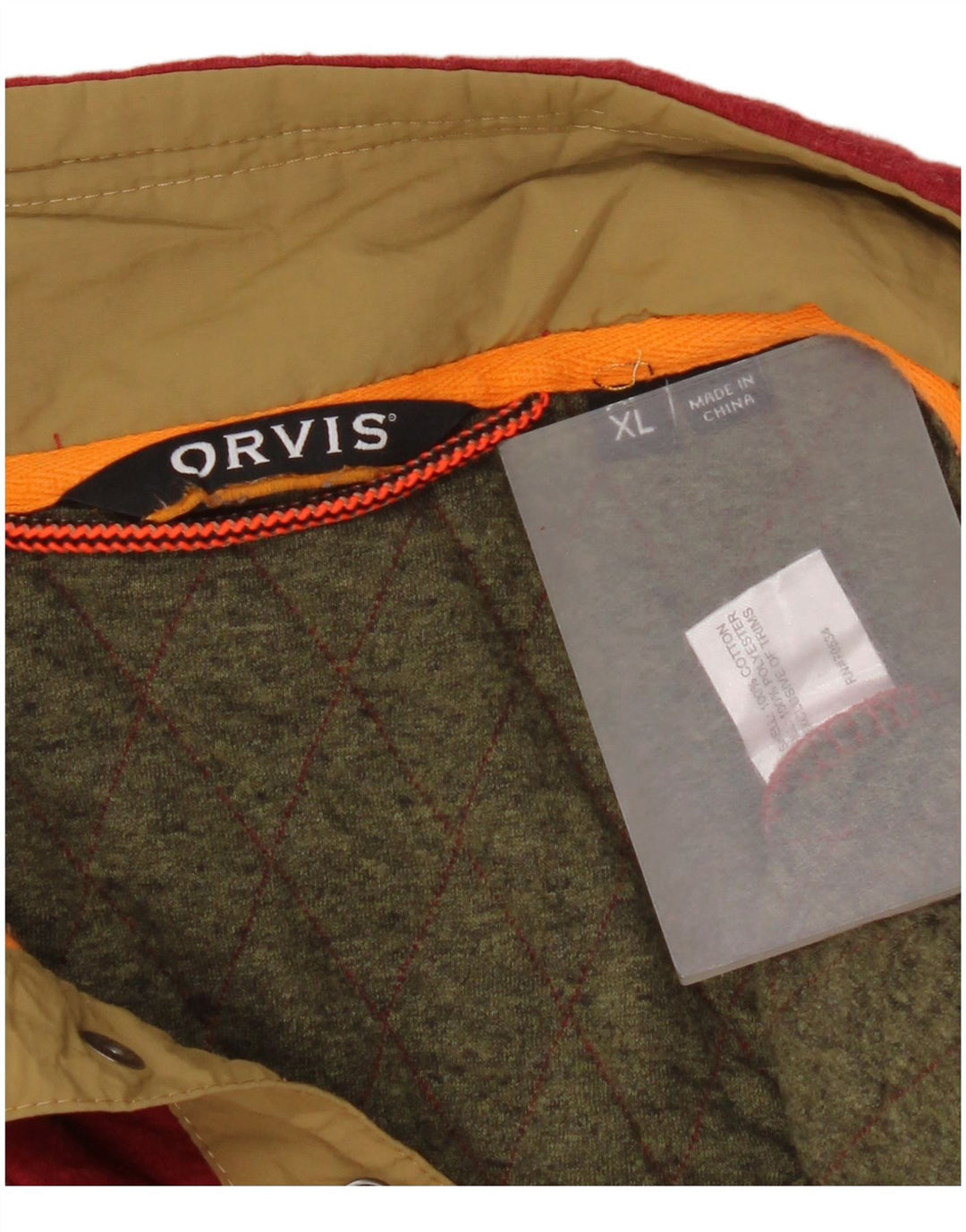 Orvis Sweat-shirt à col boutonné pour homme XL en coton rouge