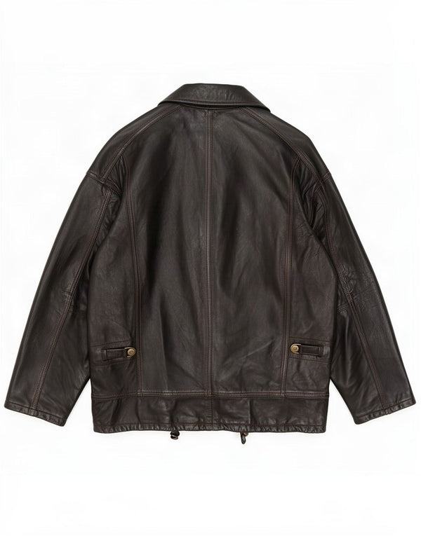 Braschi Veste en cuir coupe ample pour homme UK 38 Marron moyen