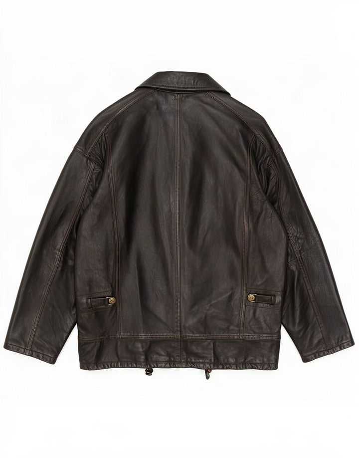 Braschi Veste en cuir coupe ample pour homme UK 38 Marron moyen