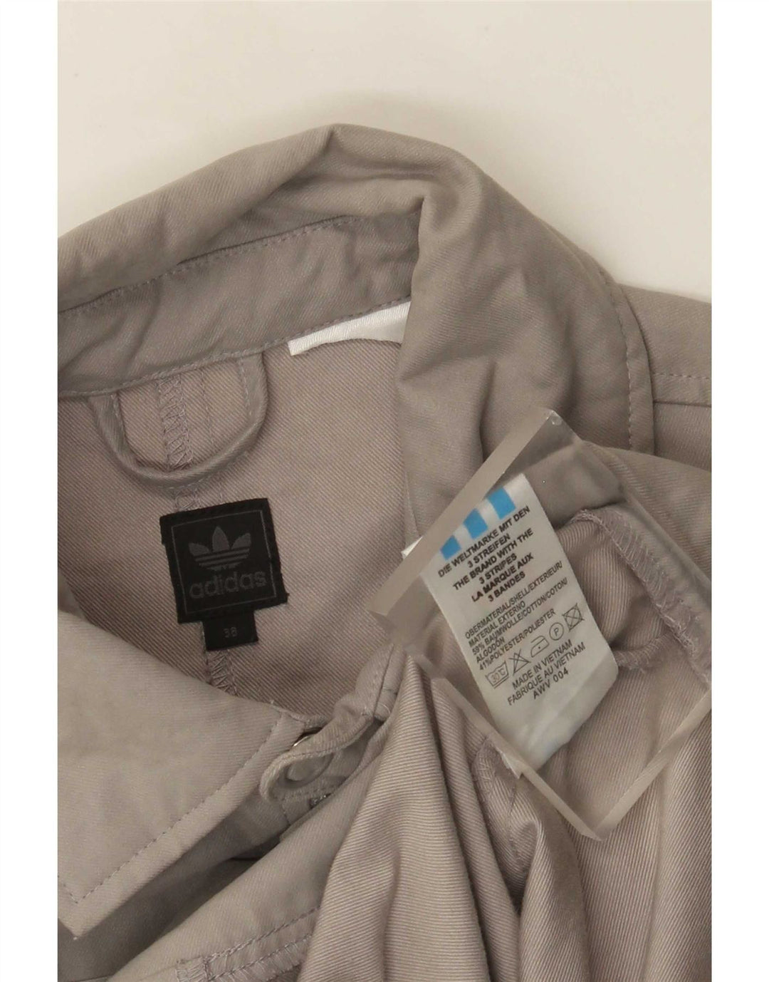 Adidas Veste Bomber Femme EU 38 Coton Gris Moyen