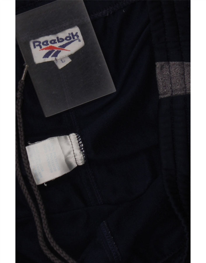 Reebok Pantalon De Survêtement Homme Large Bleu Marine Colorblock Polyester