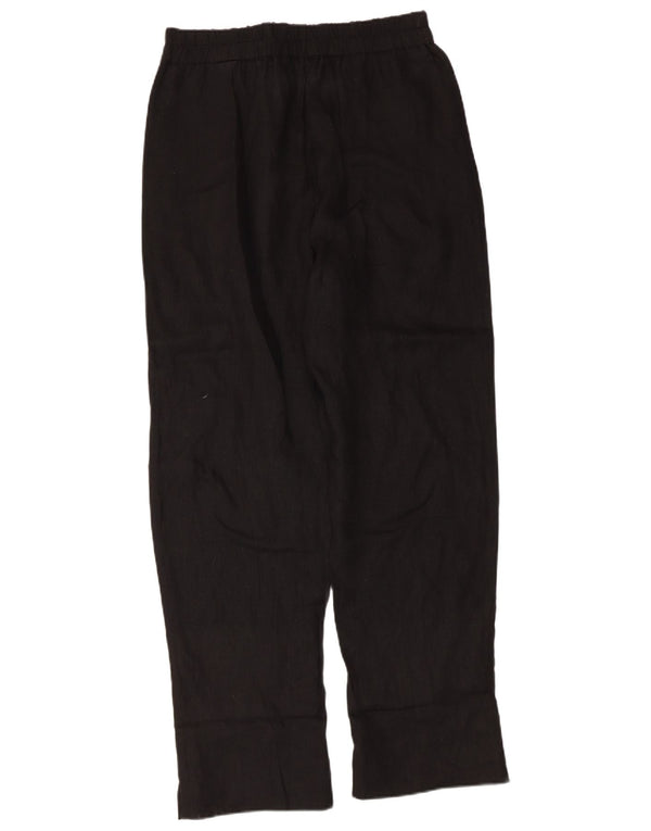 Zara Pantalon décontracté droit taille haute pour femme Large W30 L30 Noir