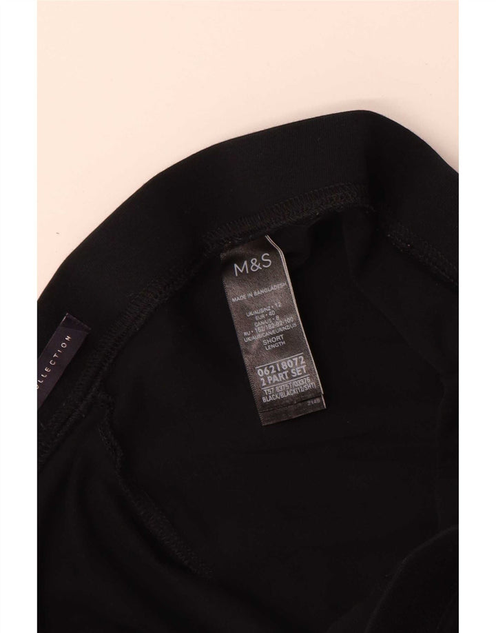 Marks & Spencer Leggings courts pour femme UK 12 Coton noir moyen