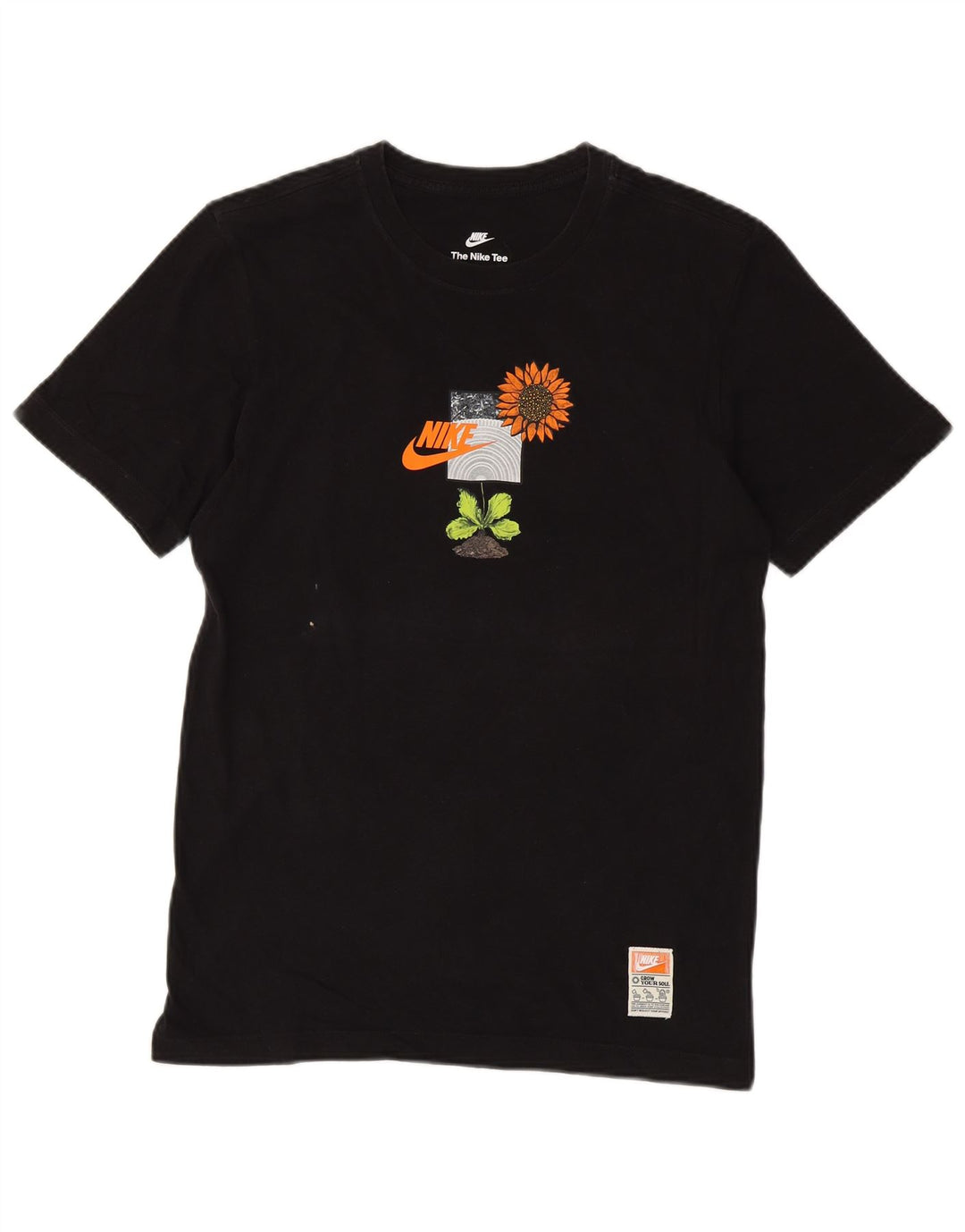 NIKE T-shirt graphique pour hommes, petit, noir, floral