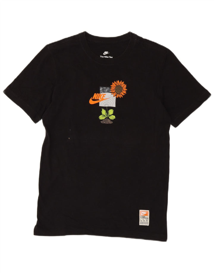 NIKE T-shirt graphique pour hommes, petit, noir, floral