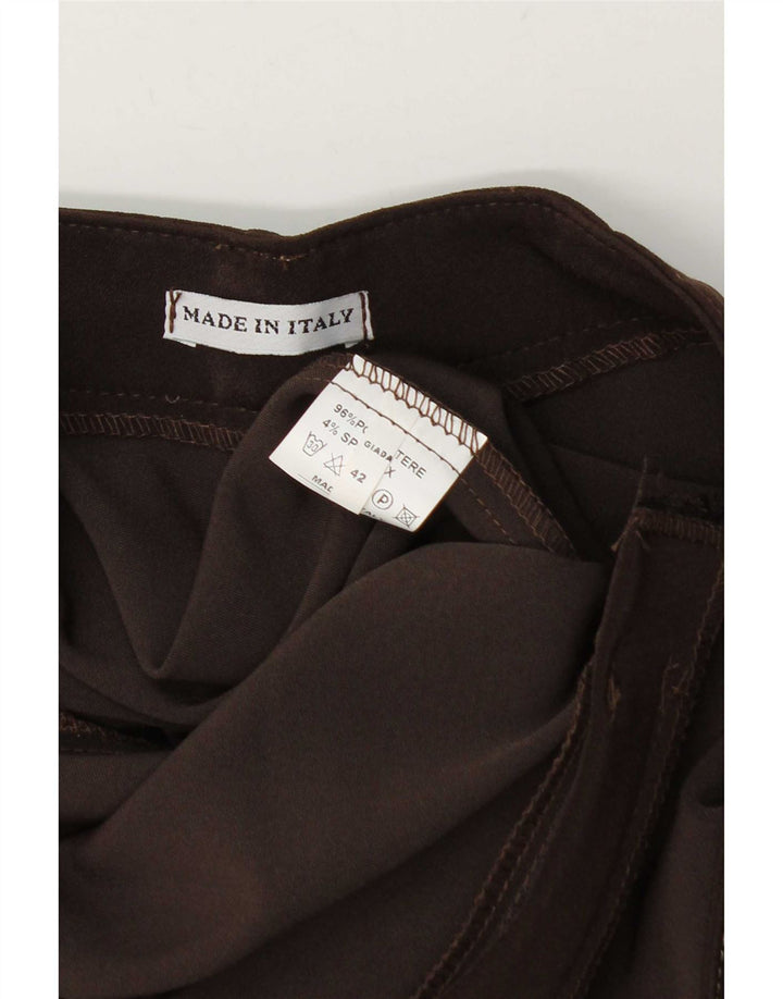 vintage Femme 2 Pièces Jupe Ensemble IT 42 Moyen W28 Marron Polyester