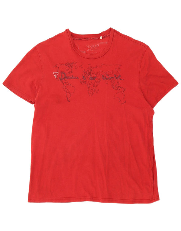 Guess T-Shirt Graphique Femme UK 18 XL Rouge