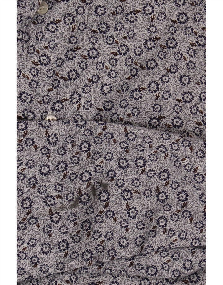 Chemise Homme Vintage Bleu Moyen Floral