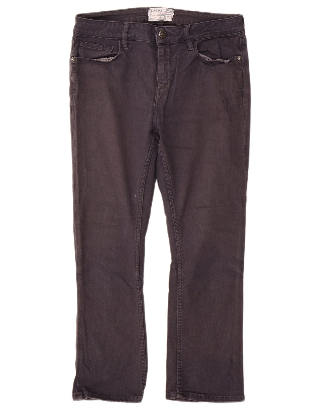 Fat Face Jean court pour femme UK 10 Small W28 L23 Gris Coton