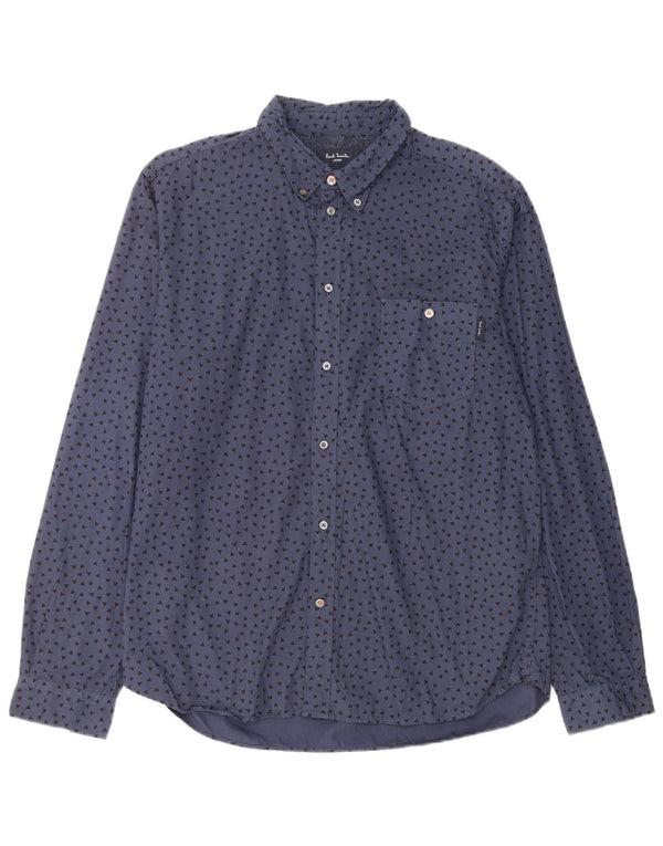 Paul Smith Chemise Coupe Ajustée Large Bleu Marine En Coton Géométrique