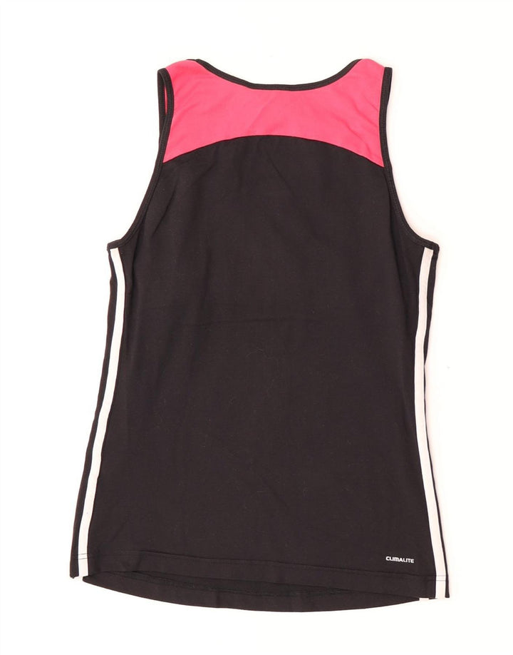 Adidas Climalite Vest Top UK 14 Medium Noir Colorblock Nylon