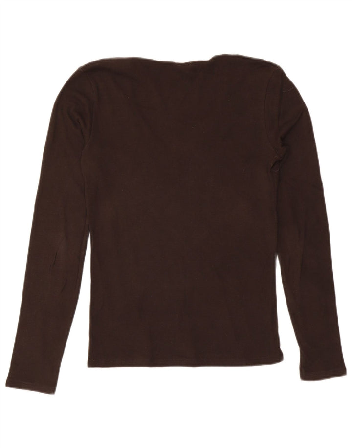 Benetton Haut à manches longues pour femme UK 44 Marron moyen Coton