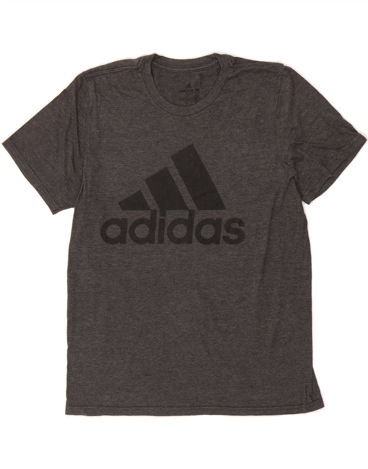 ADIDAS Mens Graphic T-Shirt Top Medium Grey Vintage Adidas and Second-Hand Adidas from Messina Hembry 