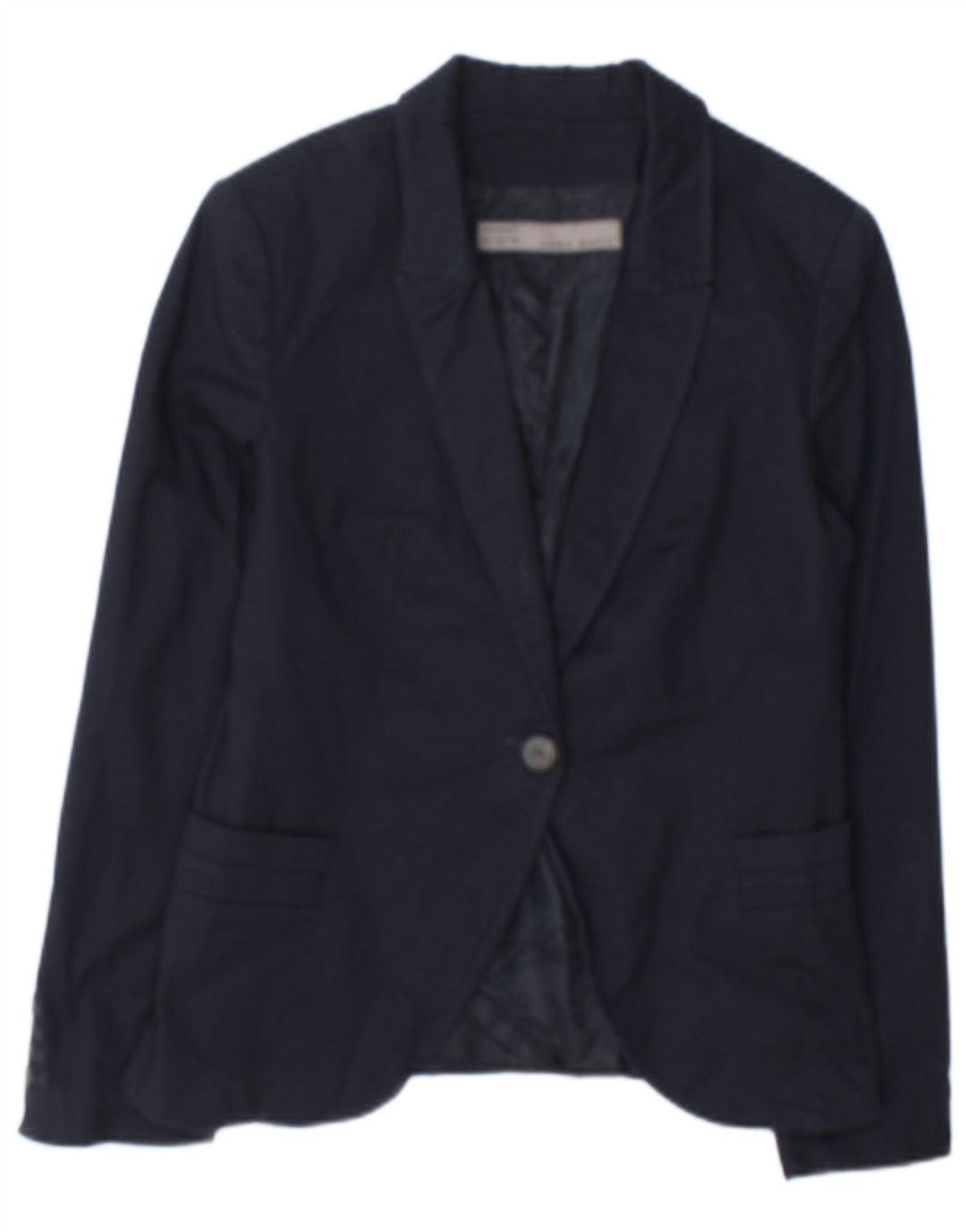 Zara Veste Blazer 1 Bouton Femme UK 12 Bleu Marine Moyen