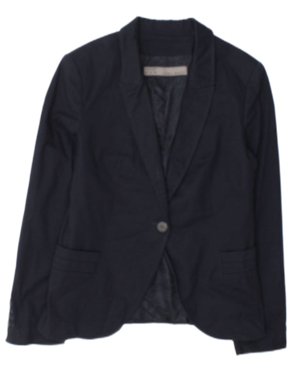 Zara Veste Blazer 1 Bouton Femme UK 12 Bleu Marine Moyen