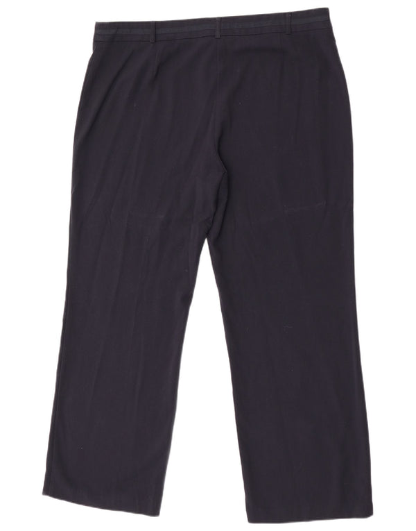 Marks & Spencer Pantalon décontracté droit pour femme UK 18 XL W38 L30 Bleu marine