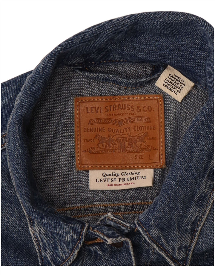LEVI'S Veste en jean courte pour femme UK 16 Large Bleu