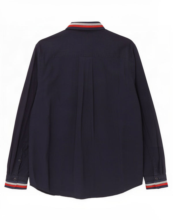 Tommy Hilfiger Chemise surdimensionnée pour femme UK 14 Grande viscose rayée bleu marine
