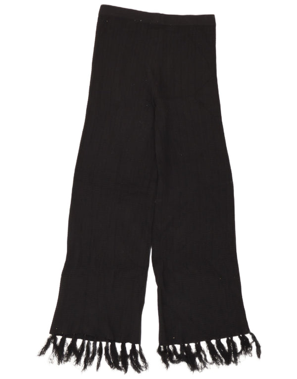 Zara Pantalon large en tricot pour femme Large W32 L31 Noir Viscose