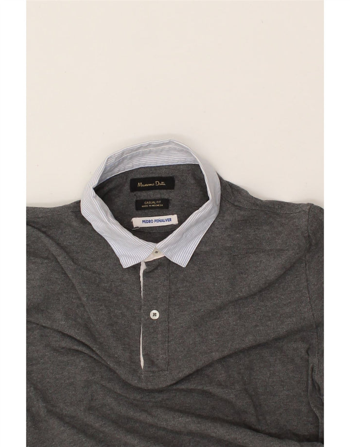 MASSIMO DUTTI Mens Casual Fit Polo Shirt Small Grey Cotton Vintage Massimo Dutti and Second-Hand Massimo Dutti from Messina Hembry 