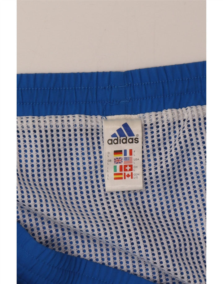 Adidas Short de bain graphique pour hommes, grand bleu, polyester color block