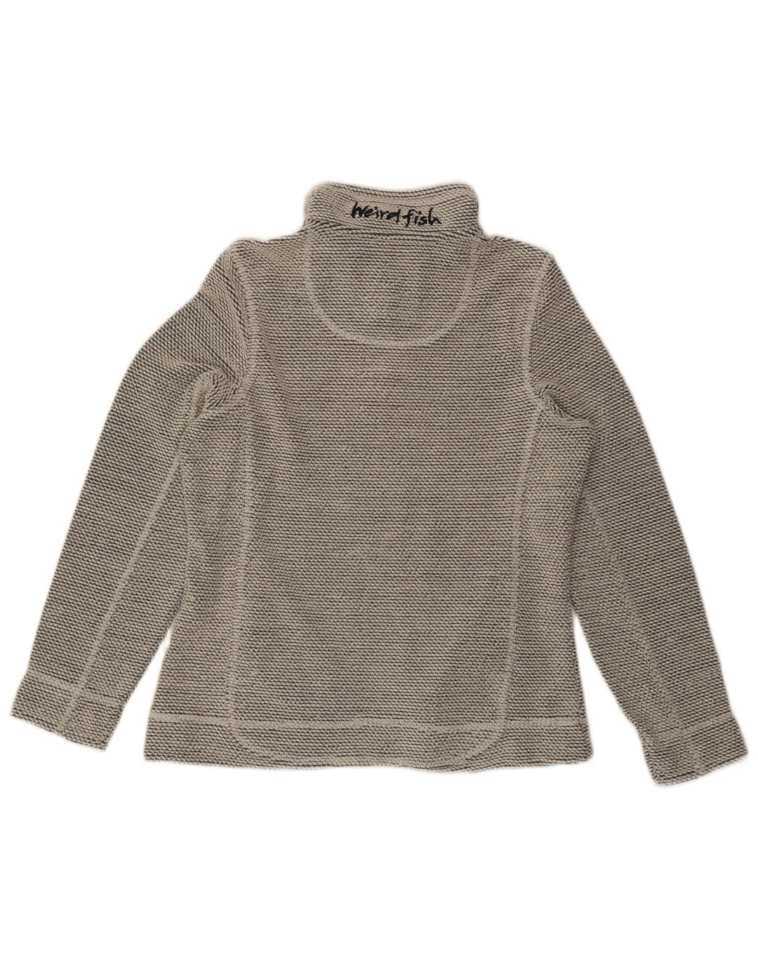 WEIRD FISH Sweat-shirt à col zippé pour femme UK 12 Gris moyen Acrylique