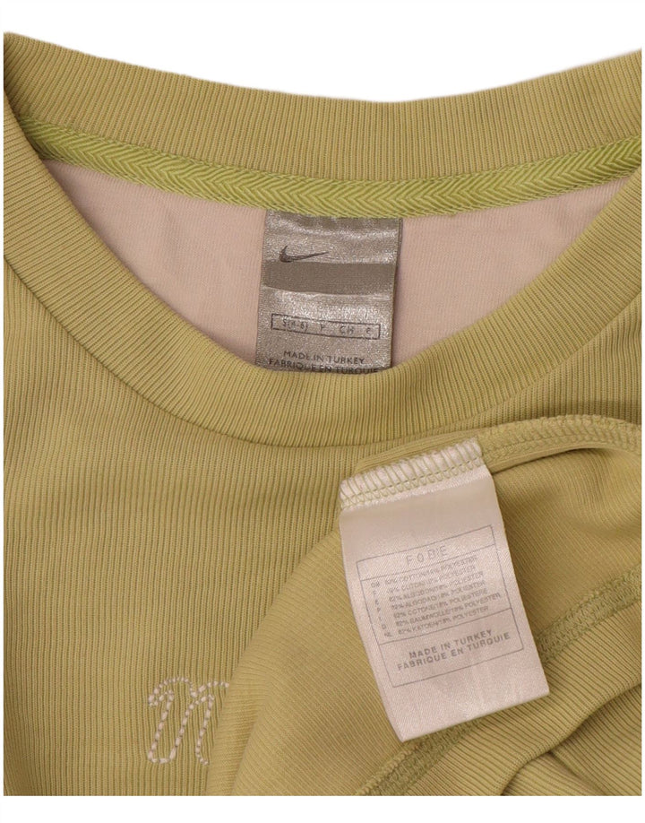 Nike Haut graphique à manches longues pour femme US 4/6 Petit vert en coton