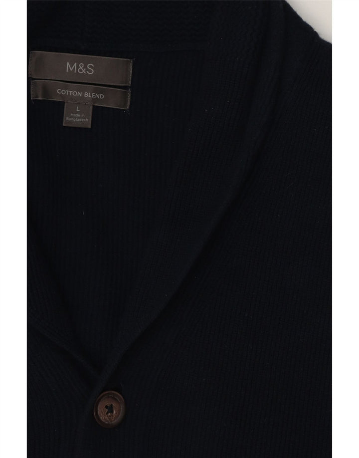 MARKS & SPENCER Cardigan Homme Pull Large Bleu Marine Coton