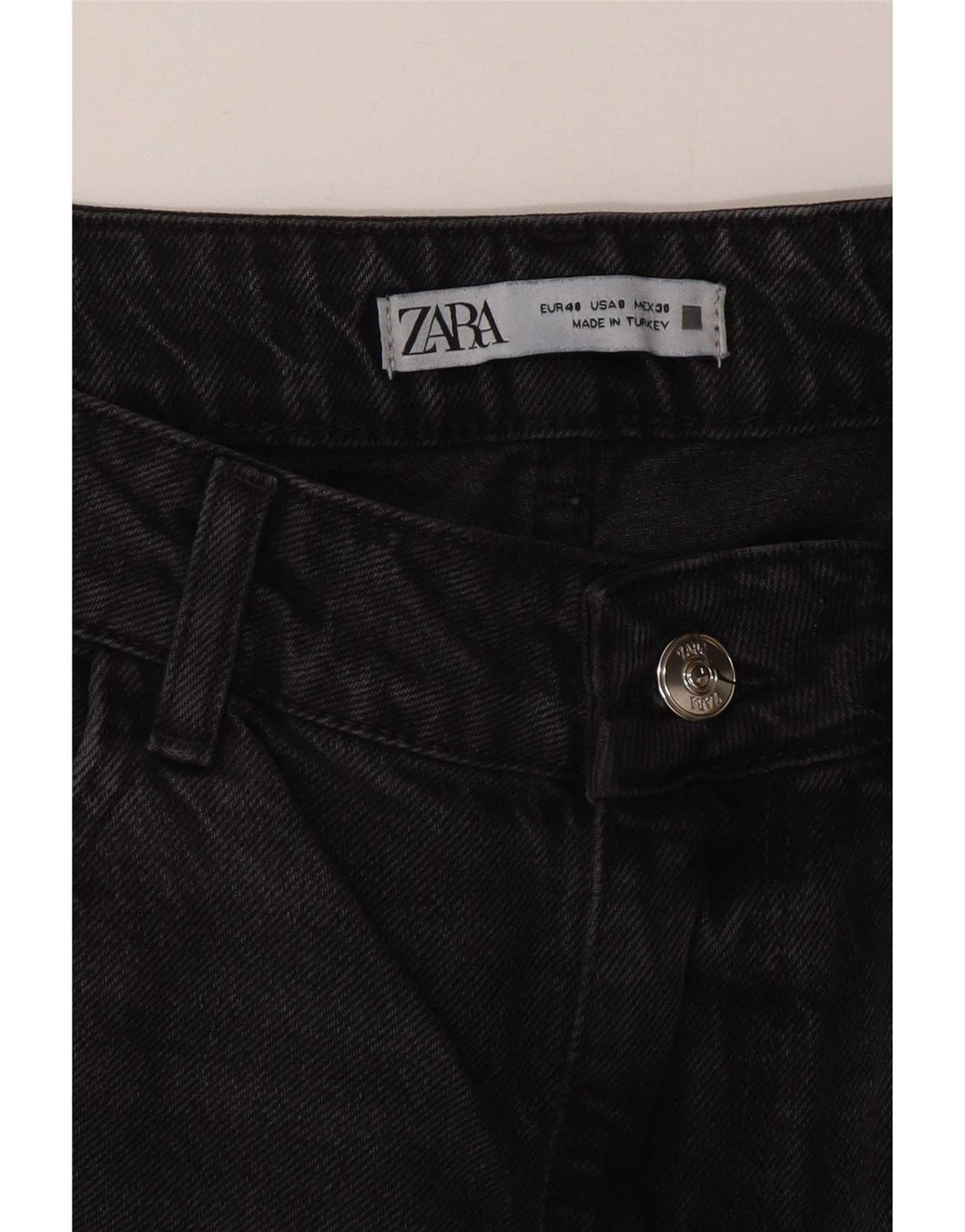 Zara Jean droit taille haute pour femme EU 40 Medium W30 L29 Gris