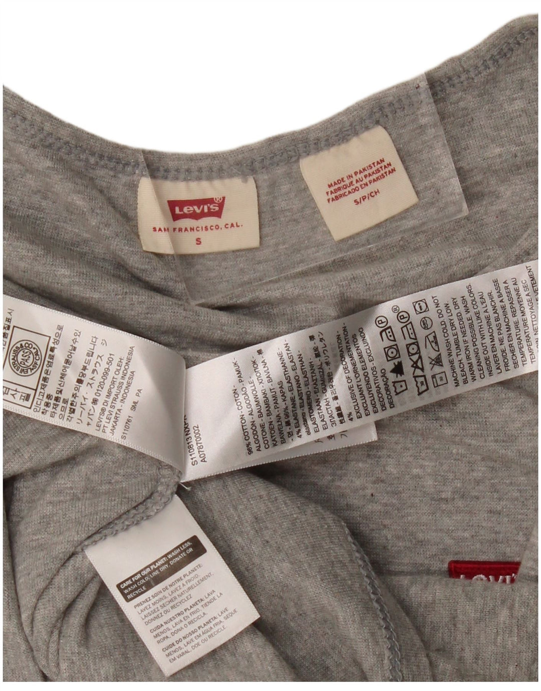 Levi's Top Femme Manches Longues UK 10 Small Gris Coton
