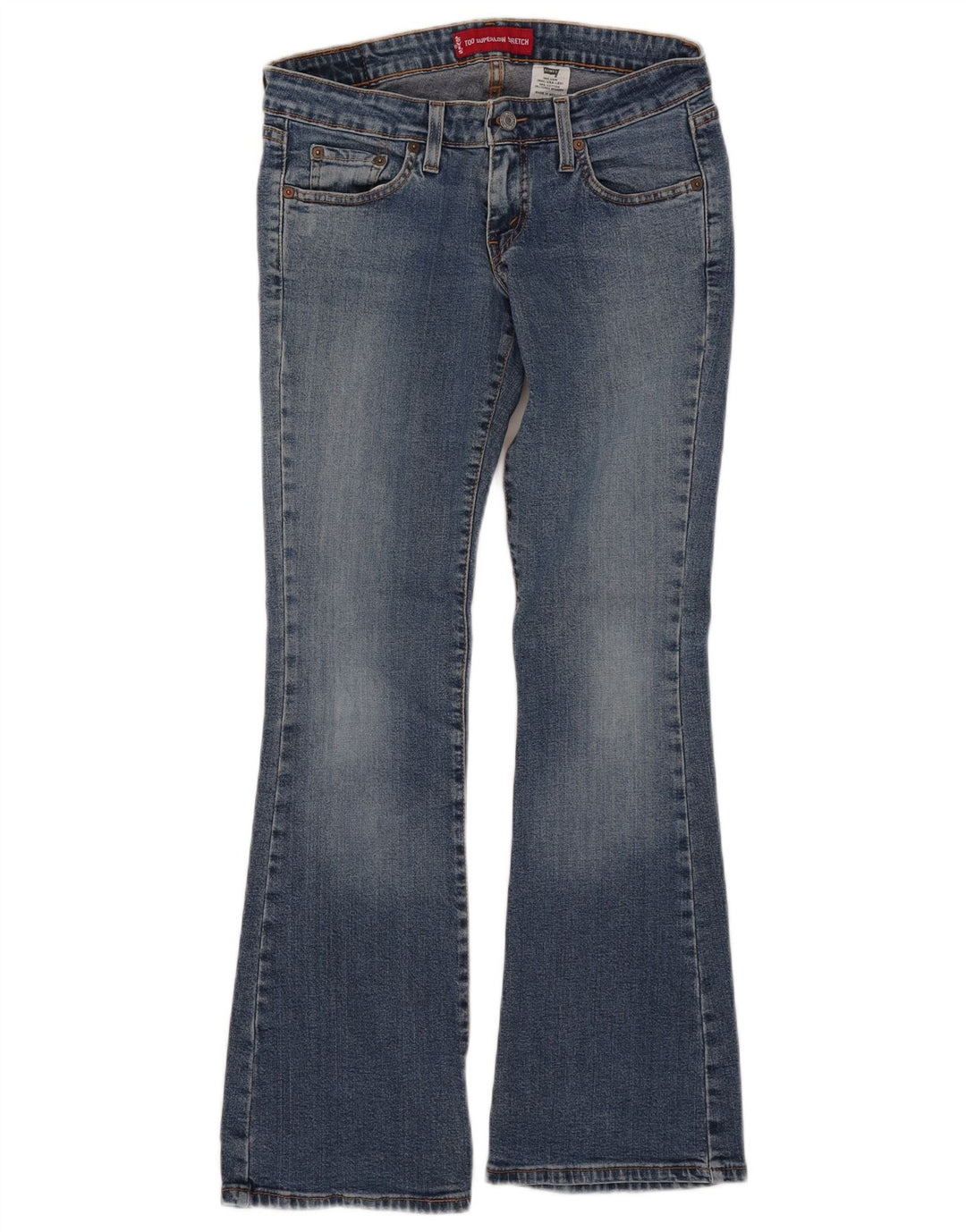 Levi's Jean 524 Super Low Bootcut Femme Moyen W30 L30 Bleu Coton