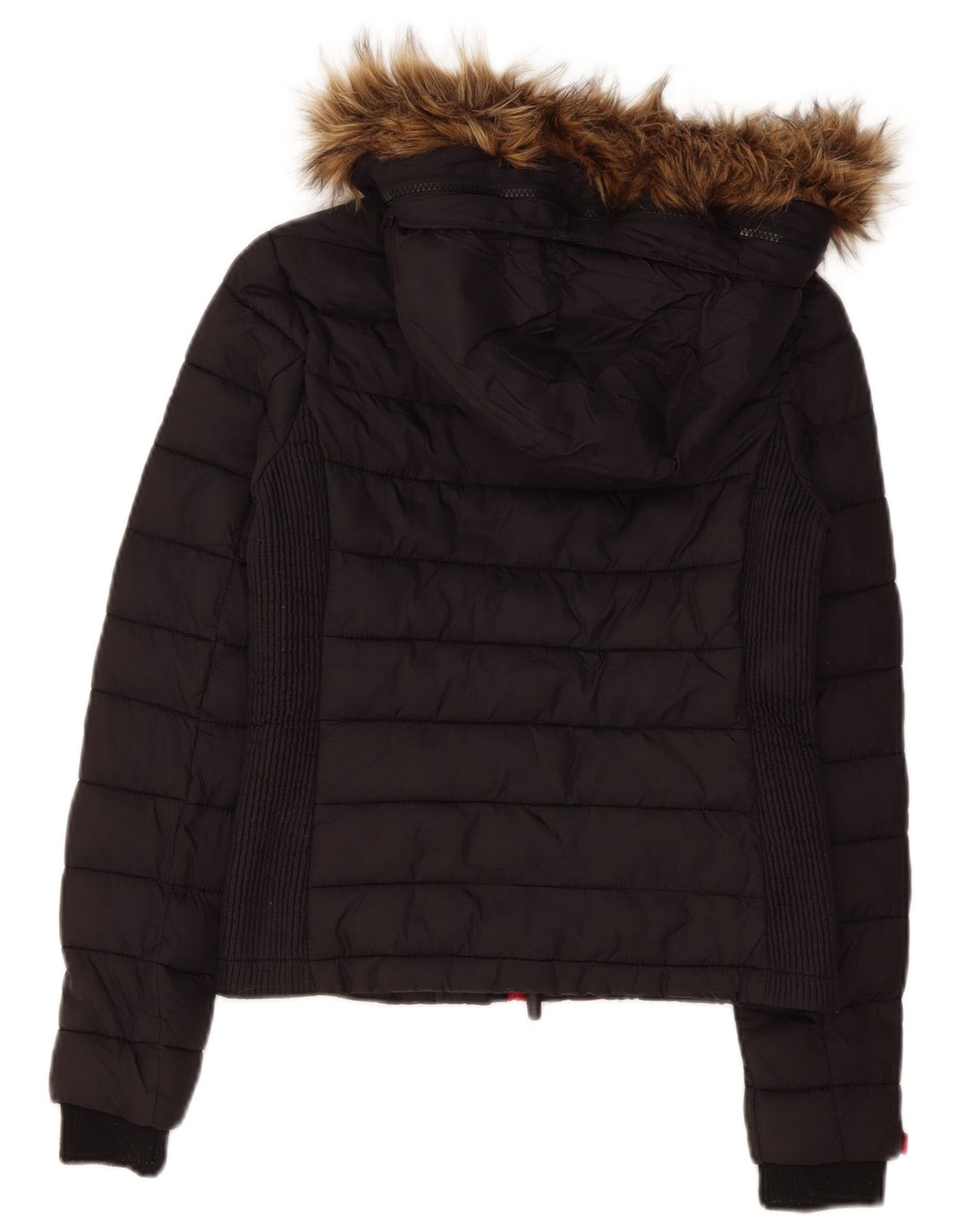 Superdry Veste matelassée à capuche pour femme UK 10 Small Noir Polyester