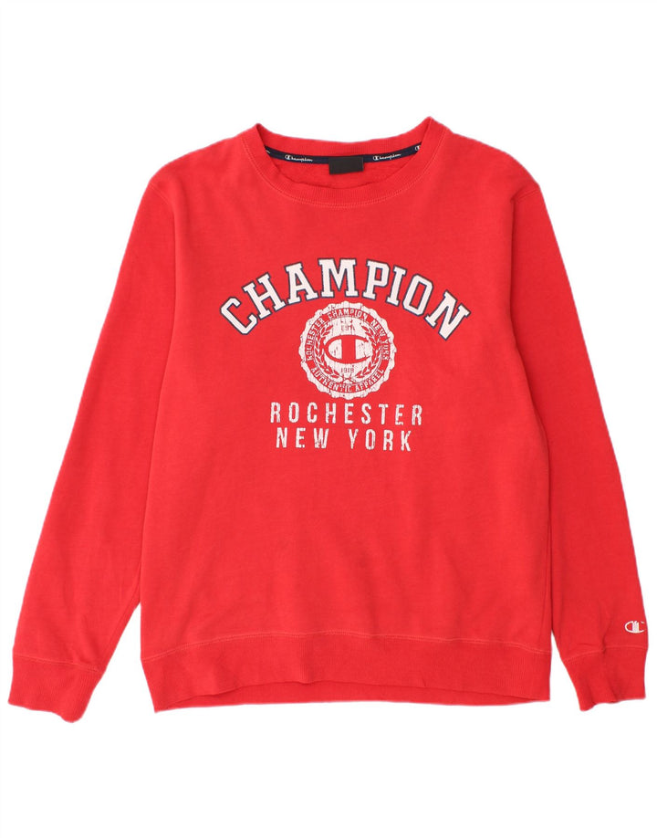 Champion Sweat-Shirt Graphique Homme Rouge Moyen Polyester