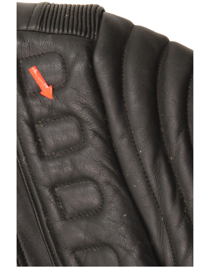 vintage Mens Moto Cuir Biker Jacket UK 36 Petit Cuir Noir