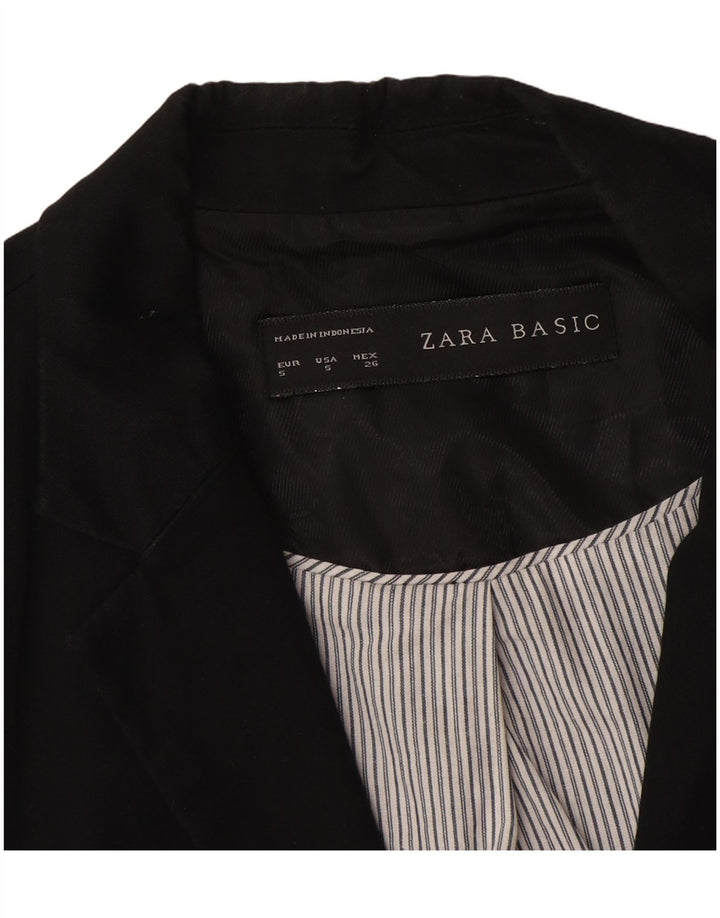 Zara Veste Blazer 1 Bouton Femme UK 10 Petit Noir