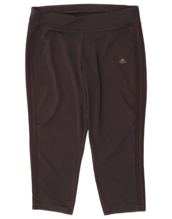 Adidas Femmes Capri Leggings UK 16 Grand Noir Polyester