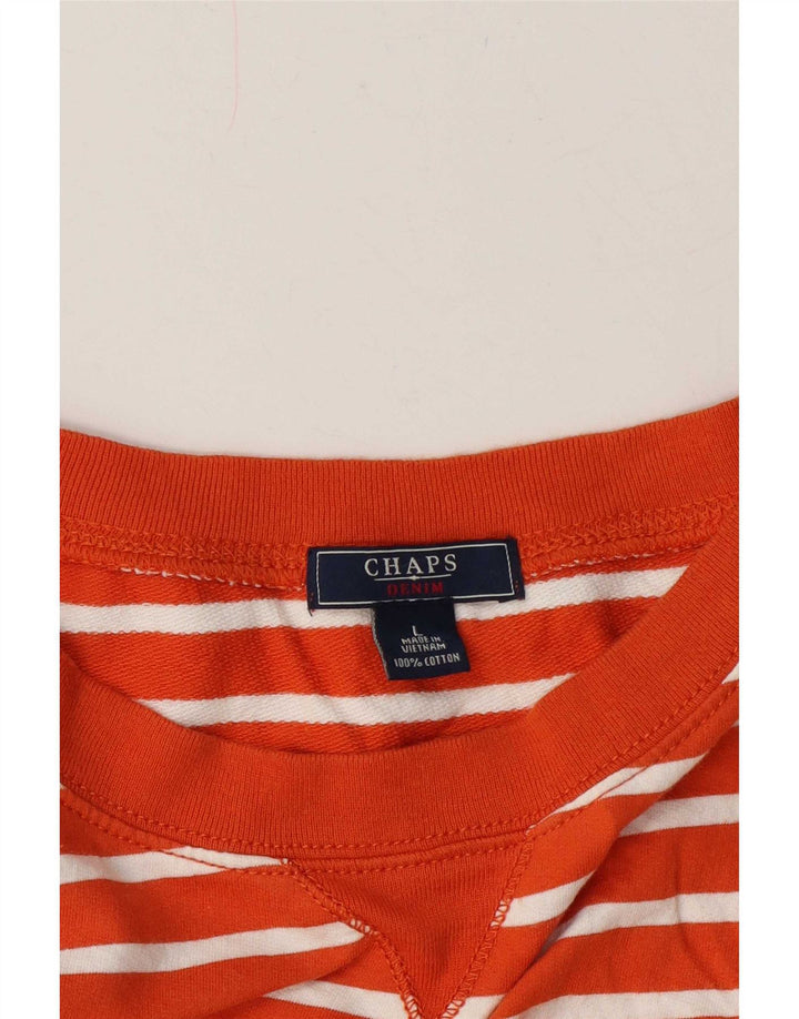 Chaps Sweat-shirt pour femme UK 16 Grand coton rayé orange