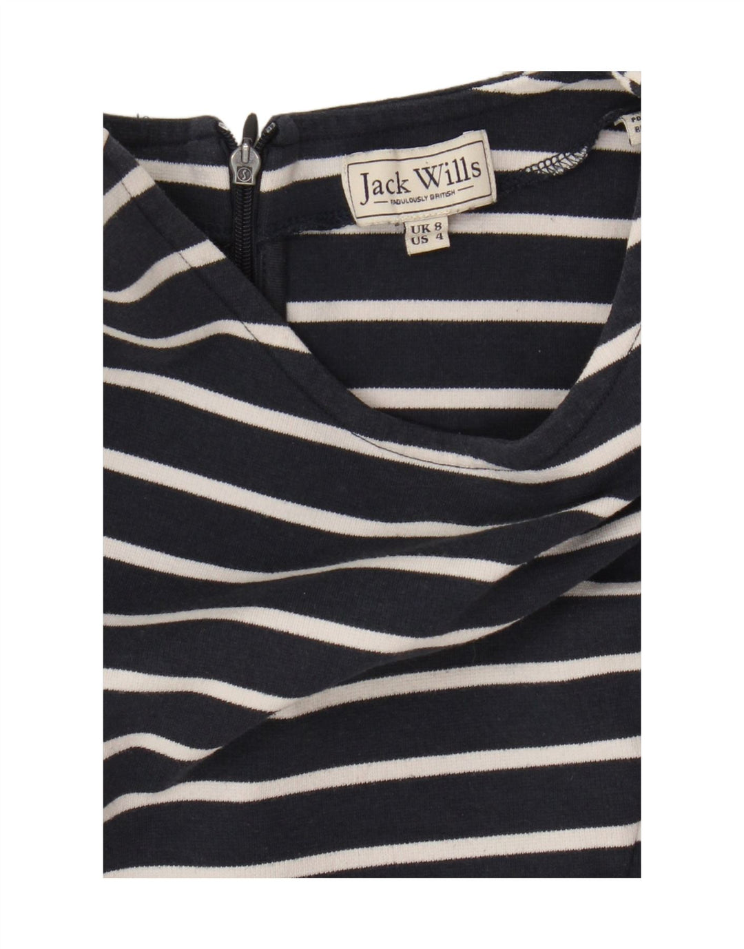 Jack Wills Chemisier pour femme UK 8 Small Bleu marine rayé nautique