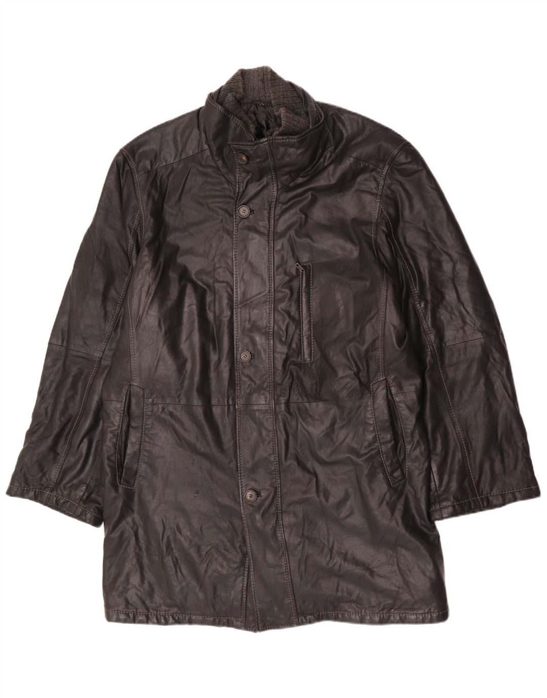 Manteau en cuir homme vintage IT 58 4XL Cuir noir