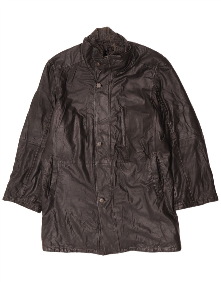 Manteau en cuir homme vintage IT 58 4XL Cuir noir