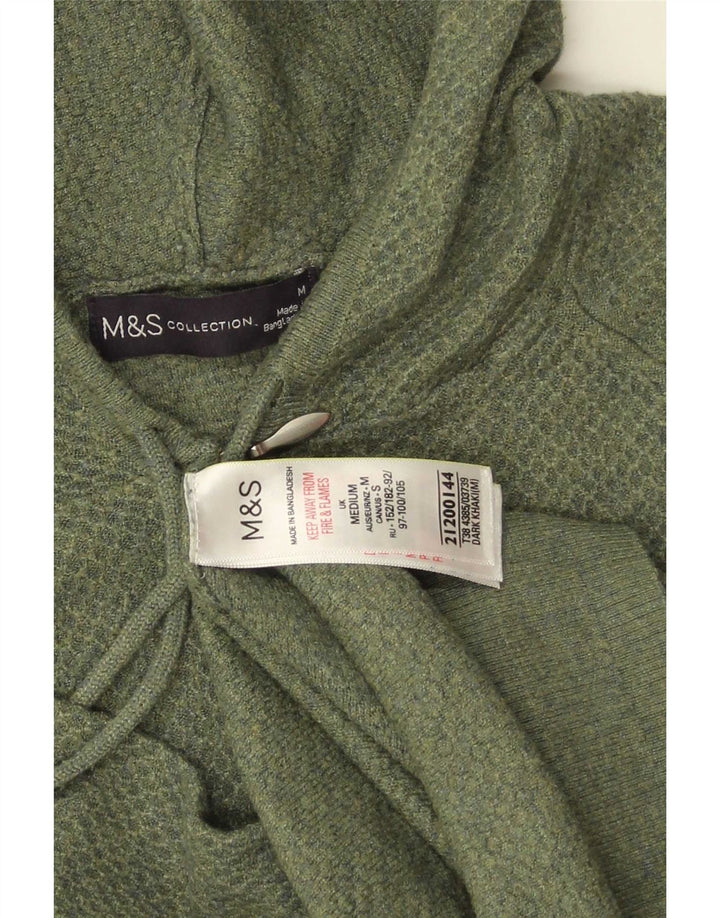Marks & Spencer Pull cardigan à capuche pour femme UK 14 Polyester vert moyen
