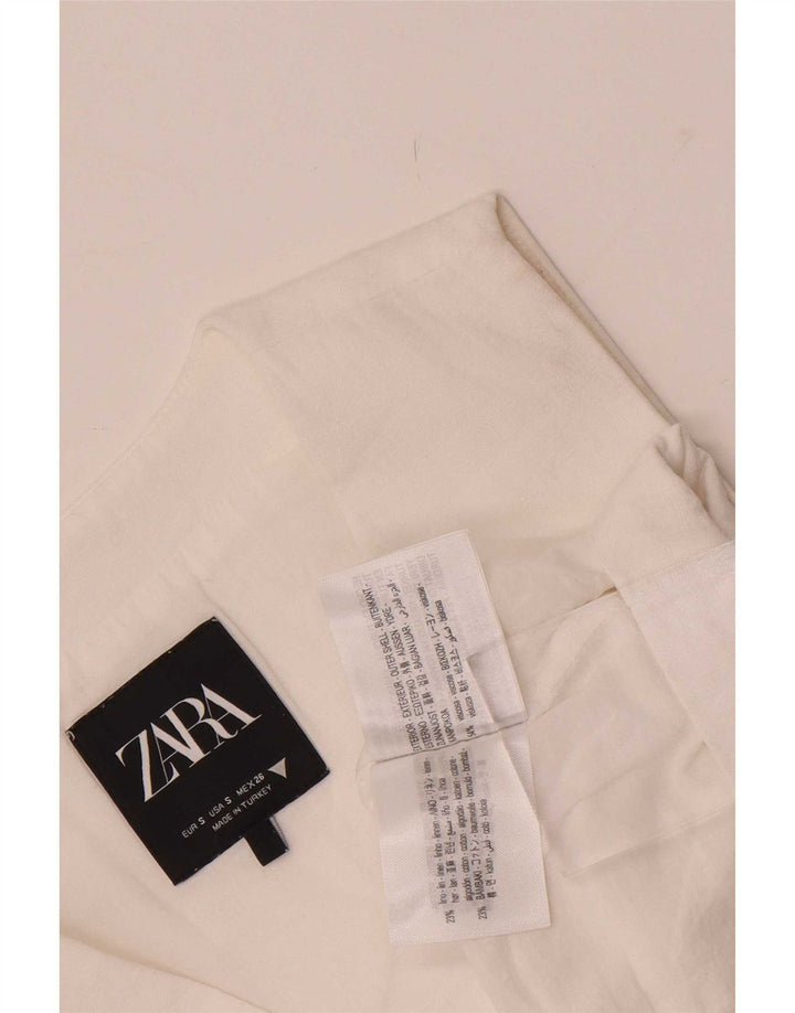 Zara Femme Gilet UK 10 Petite Viscose Blanche