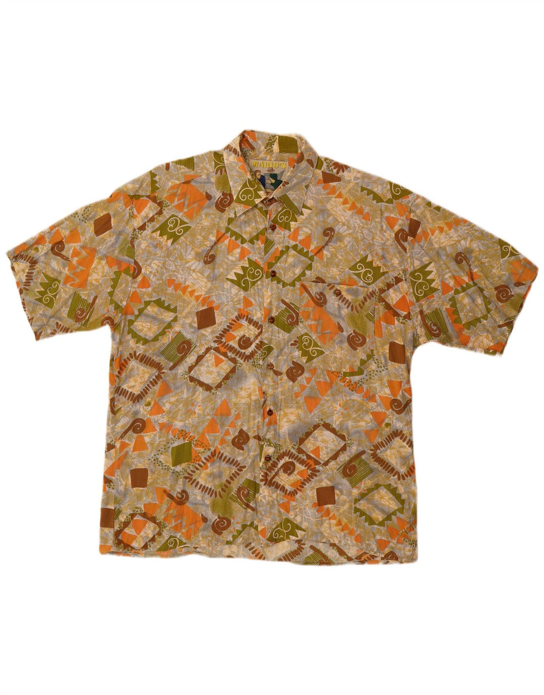 Mario's Chemise à Manches Courtes Homme Large Multicolore Géométrique