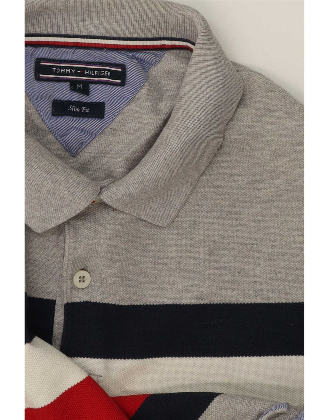 Tommy Hilfiger Polo Slim Fit Homme Gris Moyen Colourblock