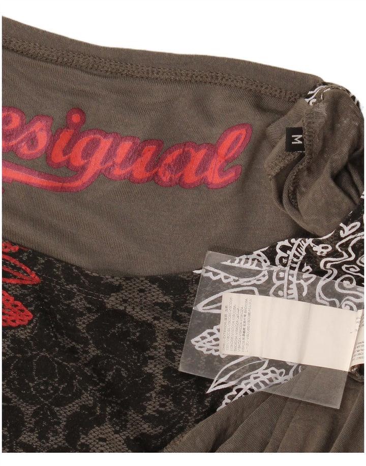 Desigual Chemisier chauve-souris pour femme UK 44 Gris moyen Paisley Viscose