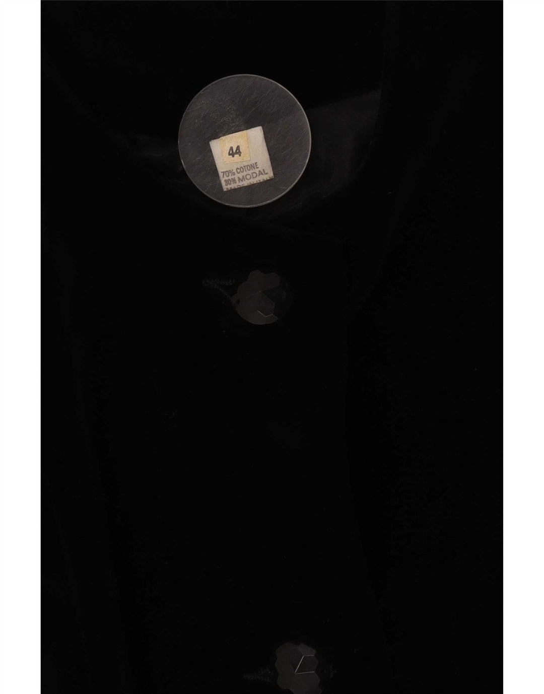 vintage Femme 3 Bouton Blazer Veste IT 44 Moyen Noir Coton